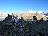 12 Prayer Flags On French Pass 5377m With Mount Hongde Behind Around Dhaulagiri 